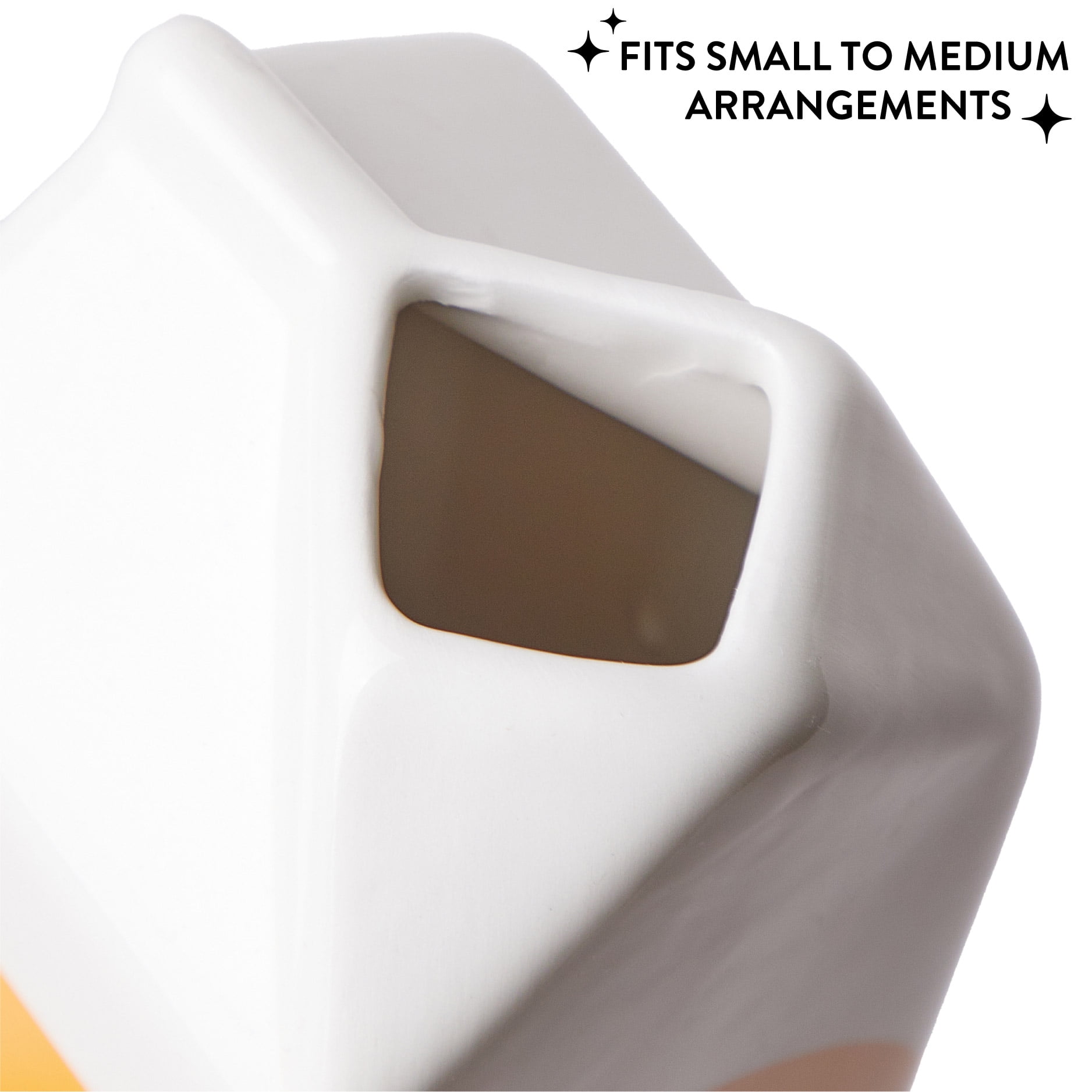 Mainstays Tall Orange Juice Carton Ceramic Vase, 3" L x 9" H