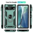 thumbnail image 2 of Feishell Hybrid Armor Phone Case for Google Pixel 7 Pro,Military Grade Shockproof 360 Rotatable Metal Ring Holder Kickstand Support Magnetic Car Mount Dual Layer Protective Phone Cover,Darkgreen, 2 of 7