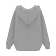 thumbnail image 4 of Xcmzpl Women's Hoodies Loose Fit Solid Color Hooded Sweatshirt Travel Sweater Tops Work Long Sleeve Blouses Early Fall Fashion, 4 of 4