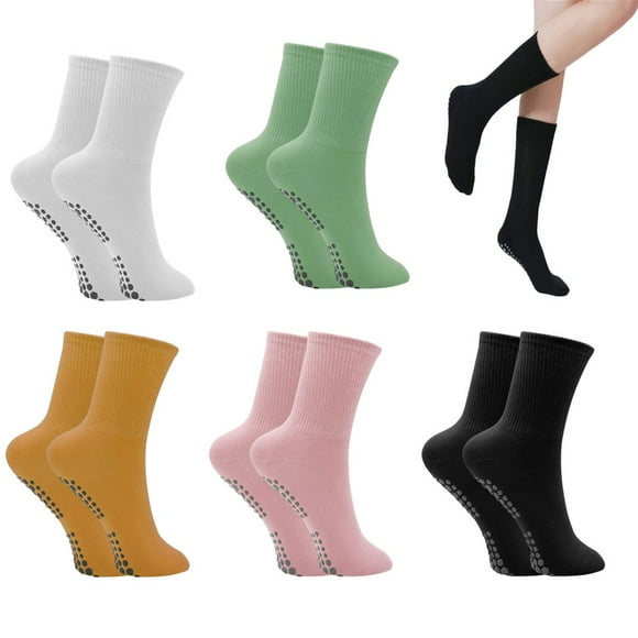 CHUANK 5 Paia di Calzini per Yoga Calzini da Yoga Antiscivolo per Donna Calze Attletico Perfetti Accessori per lo Yoga Calzini Antiscivolo Donna per Pilates Yoga Balletto
