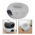 thumbnail image 4 of Cama túnel para gatos, cueva, juguetes de Premium, gatito, semicerrado, jugando al escondite, persiguiendo con cremallera, casa cálida para , Gris claro 60cm, 4 of 8