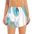 thumbnail image 4 of Lsque Three White Geese Printed Women's Running Shorts with Liner Pockets,Elastic Quick Dry Workout Athletic Gym Yoga Shorts,Womens High Waist Shorts-, 4 of 9