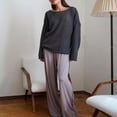 thumbnail image 2 of WBQ Women's  Thin Flared Sleeve Knit T-Shirt S-L size, 2 of 8