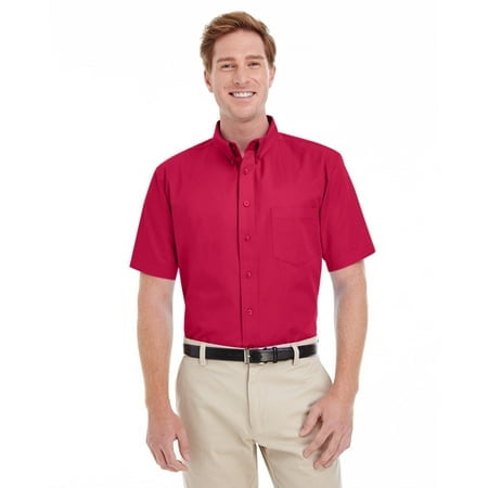 Harriton Chemise à Manches Courtes en Coton 100 % pour Hommes avec TeflonTM