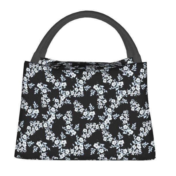 Fotbe Flower Bolsa Térmica Portátil con Estampado, Bolsa de Entrega de Alimentos Aislada, Bolsa Reutilizable de Gran Capacidad para Comidas y Supermercado