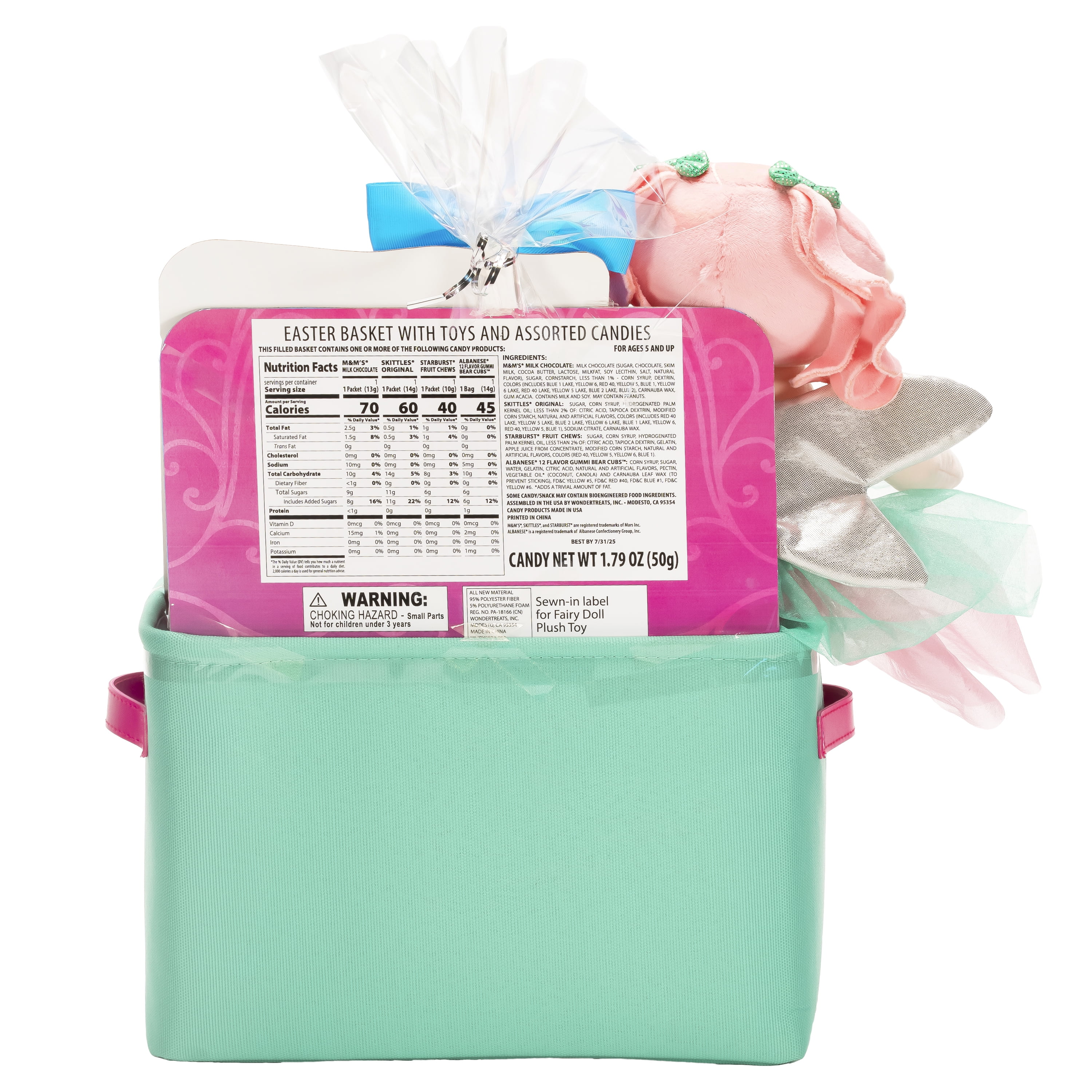 Easter Basket Gift Set Fairy Tea Time Storage Bin with Candies