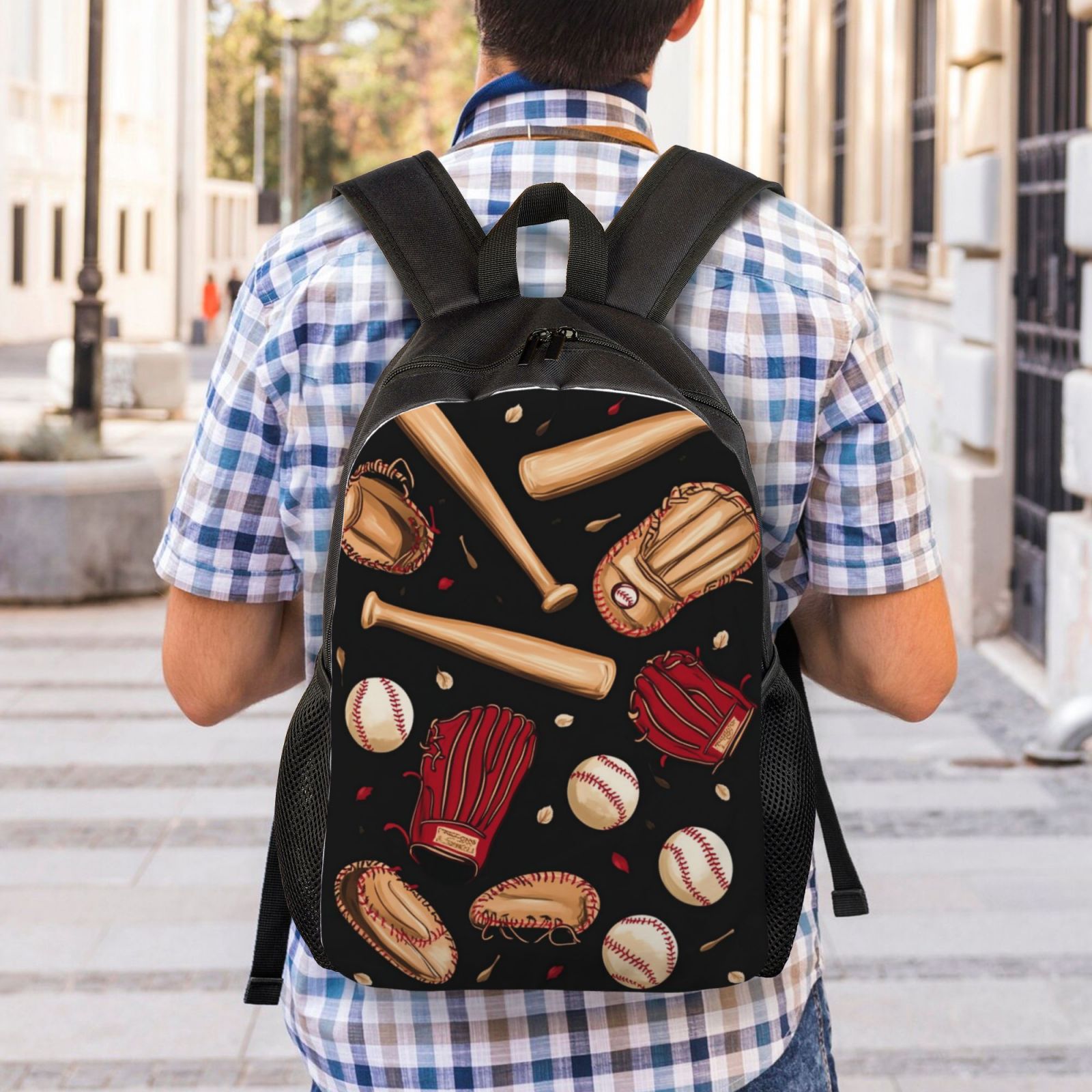 Baseball Backpack Double Shoulder Backpack Durable, Spacious, Ergonomic Design for Travel, Work & Outdoor Use