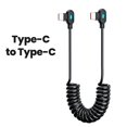 thumbnail image 3 of Cable de datos de resorte de doble codo de 60 W, cable de carga rápida tipo C a tipo C para iPhone 15, 16, Samsung y Xiaomi, cable doble tipo C., 3 of 5