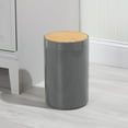 thumbnail image 2 of mDesign Plastic Round Trash Can Small with Swing-Close Lid - Dark Gray/Natural, 2 of 6