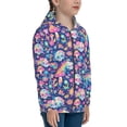thumbnail image 5 of Naloa mushroom Skull rainbow color Teenage Zipper Hoodie, Long Sleeve Zip Up Hoodies Casual Jackets Tops for 7-12 Years-Medium, 5 of 6