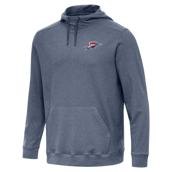 Men's Antigua Heather Navy Oklahoma City Thunder Cloud Pullover Hoodie