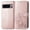 Rosegold, variant on for Google Pixel 8 Pro Wallet Case, [Flower Embossed] Premium PU Leather Flip Protective Case Cover with Card Holder and Stand with Wrist Strap for Google Pixel 8 Pro, Rosegold