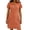 AA-Orange599, variant on XIAONU Women's Half-Zip Mini Dress Short Sleeve Spring Daily Short Gown