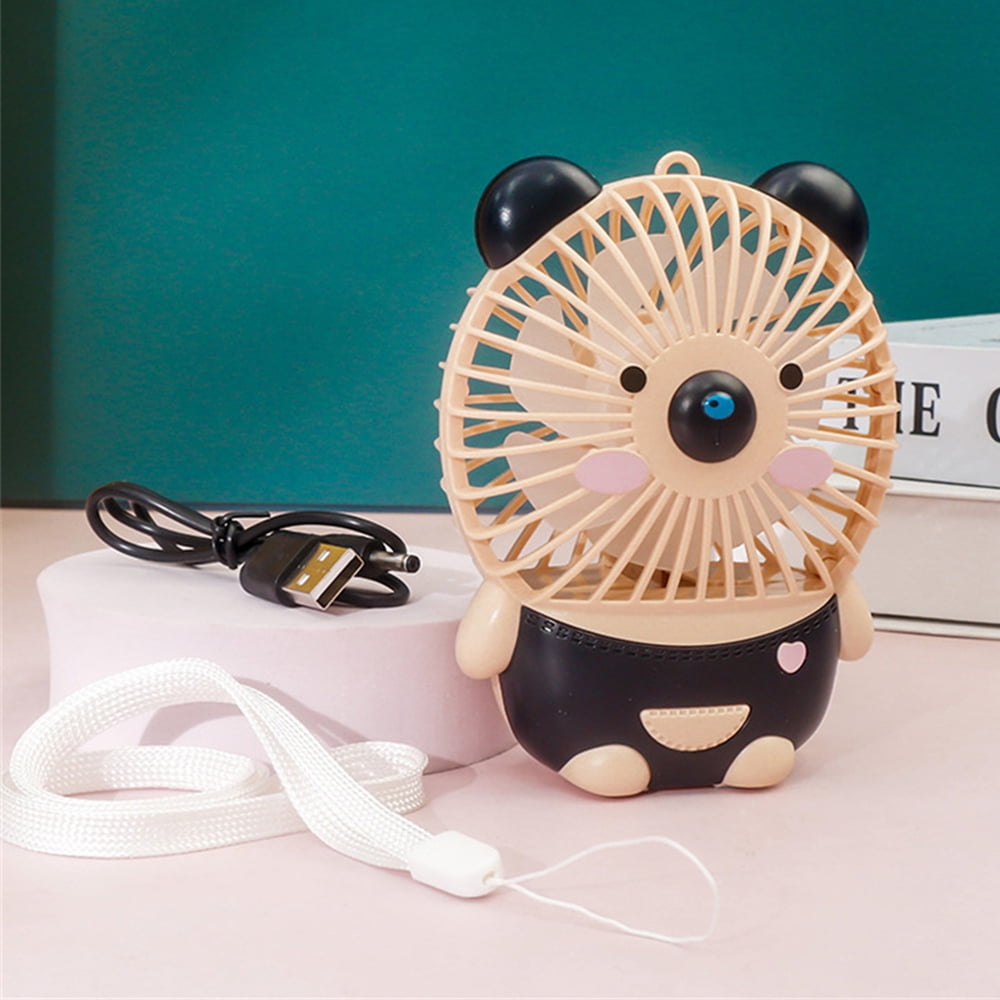 Saekor Desktop Fan with 7 Fan Blades USB Rechargeable Mini Necklace Fan