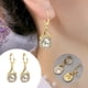 thumbnail image 3 of Pendientes de flores Pendientes de flor grandes Pendientes florales gruesos para mujer Pendientes de doble aro para piercing, 3 of 8