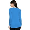 thumbnail image 4 of eloria Women's T-Shirt Round Neck Solid Color Plain Full Sleeve T-Shirt Color: Blue | Size: M, 4 of 7