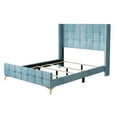 thumbnail image 3 of Home Design Gisella Queen Upholstered Panel Bed Frame with Headboard Wingback for Adult, Blue, Easy Assembly, 3 of 6