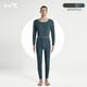 thumbnail image 5 of Conjunto de ropa interior térmica para hombre, calzoncillos largos con forro polar suave, capa base superior e inferior cálidas para el invierno, azul, 5 of 6