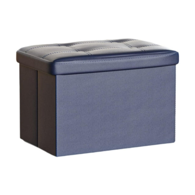Siruishop Banc Ottoman Pliant de Rangement Barres Livres Couvertures Chaussures Magasin Repose-Pieds Tabouret Bleu
