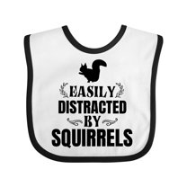 Inktastic Easily Distracted by Squirrels Boys or Girls Baby Bib