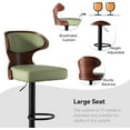 thumbnail image 5 of Hawsaiy Bar Stools Set of 1, Adjustable Height 24.5"-33.5", Bentwood Swivel Barstools with Back & Footrest, PU Leather Upholstered Bar Chairs for Kitchen Island, Dining Room, Home Bar, 5 of 6