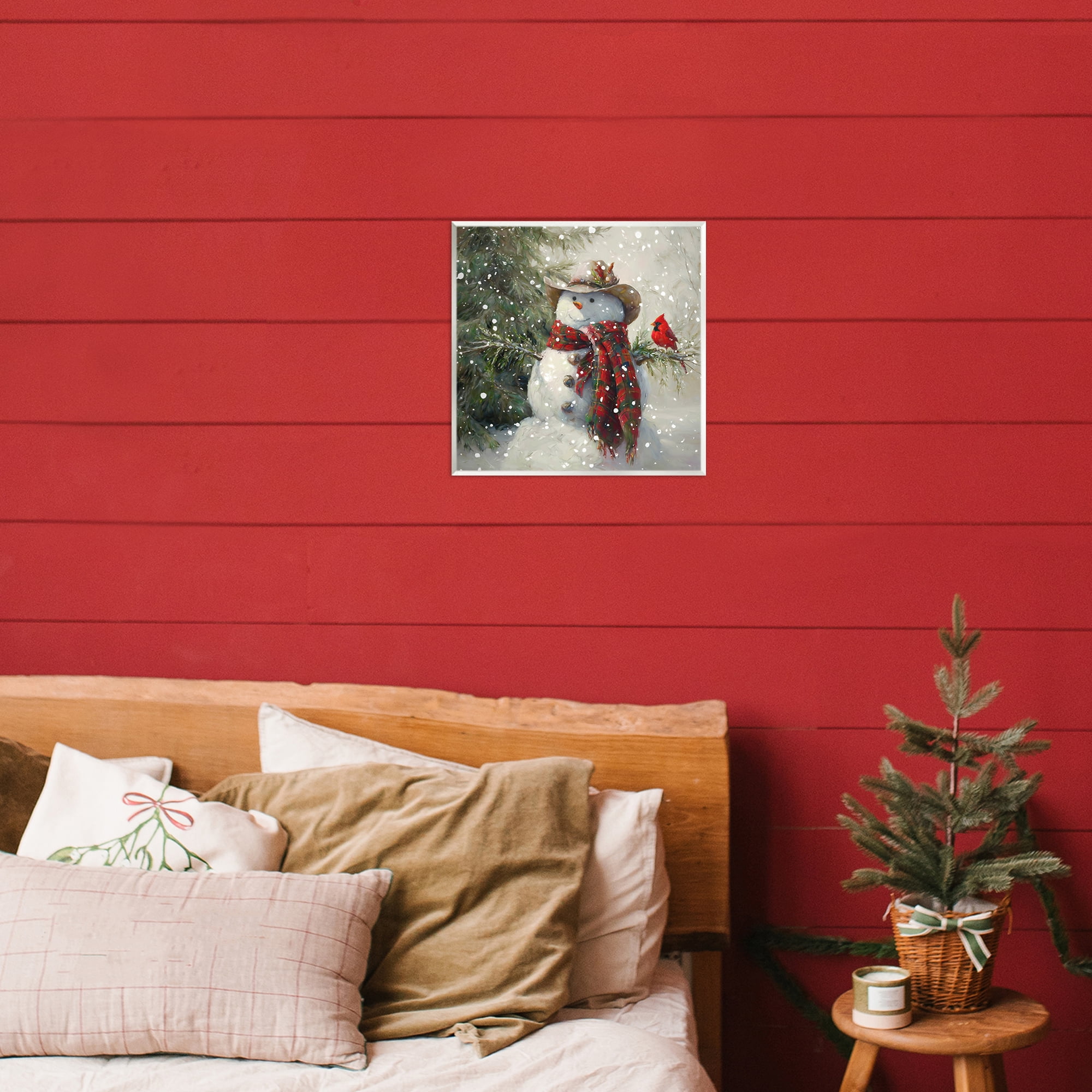 Stupell Industries Cowboy Snowman & Cardinal Wall Plaque Art, design by Tina LeCour