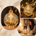 thumbnail image 3 of AURIGATE Lighted Acrylic Christmas Ball Ornament, Clear Xmas Bauble with Prominent Cross Design Warm LED String Light, Tree Holiday Hanging Decoration for Home Gift, 3 of 7