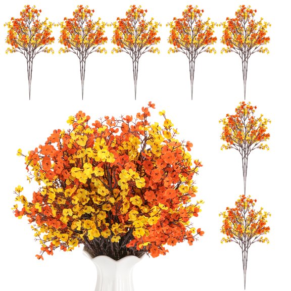 Armscye 21 Stems Artificial Flowers Outdoor, 19 Inch Long Stem Fake Baby's Breath Flowers for Wedding Centerpieces, Window Display, Realistic Silk Faux Flowers