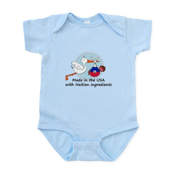 CafePress - Stork Baby Haiti USA Infant Bodysuit - Baby Light Bodysuit, Size Newborn - 24 Months