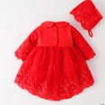 thumbnail image 5 of LNMQLPDBS Denim Dress Baby Girls' Dresses Cat Dress for Girls Best Gifts Under 30.00 Winter Baby Girl Clothes Gift Under 10 Dollars Gift 25 Gift, Red 12-18 Months, 5 of 9