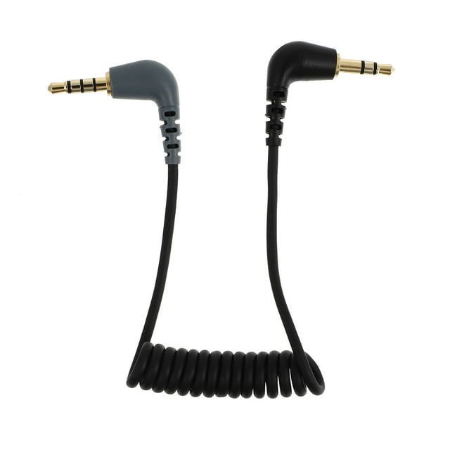 1 unid TRS a TRRS Cable de micrófono 3.5mm macho a macho Cable de adaptador de ángulo recto