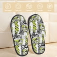thumbnail image 2 of House Slippers for Women Men - Green Glasses Tie Owl Lightweight House Shoes Fuzzy Slippers, Soft Slip-On Cozy House Slippers for Woman Indoor Outdoor, 2 of 7