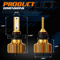thumbnail image 4 of M-AUTO 2X 12V/24V H16 6500K Headlight LED Bulb High/Low Beam Bright White Fog Lamp Daytime Running Light DRL Aluminum Heatsink, 4 of 10