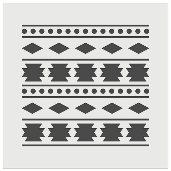 Repeating Southwestern Diamond Triangle Pattern DIY Cookie Wall Craft Stencil - 5.5 Inch