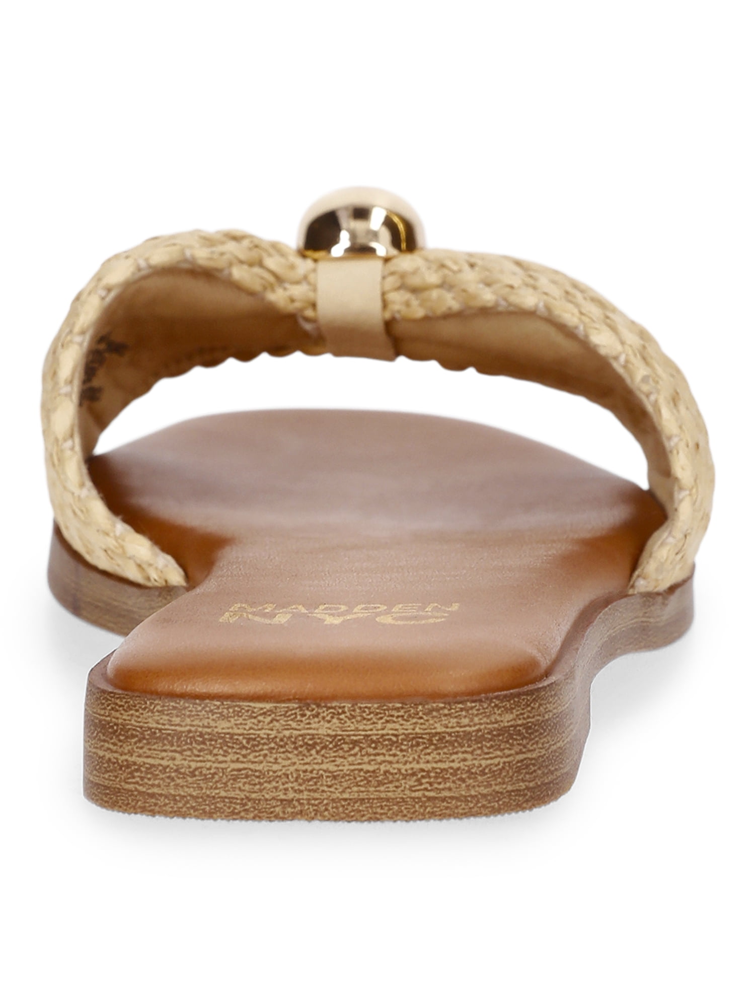 Madden NYC Women's Raffia Knot Slide Sandals