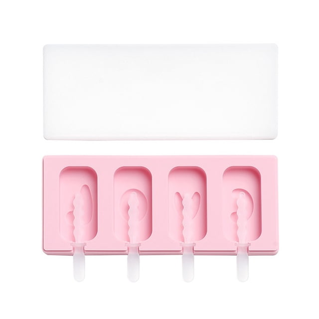 Molde de paletas de helado de silicona hecho a mano con tapa, divertido fabricante de helados DIY for niños