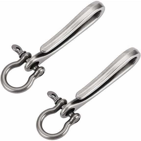 1Sets 2Pcs Fish Hook Keychain Metal Belt Clip Wallet Holder Key Rings