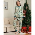 thumbnail image 4 of GYRATEDREAM Holiday Christmas Family Pajamas Matching Set Xmas Pjs for Couples and Kids Baby Sleepwear Long Sleeve Cute Dinosaur Print Sleepwear Loungewear 2 Piece Set for M(Mom) Green, 4 of 9