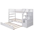 thumbnail image 6 of imerelez Twin-Over-Twin Bunk Bed with Twin Size Trundle and 3 Storage Stairs,White, 6 of 9