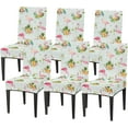 thumbnail image 3 of Summer Flamingo Fruit Dining Room Chair Covers Set of 4 Washable Kitchen Parsons Seat Protector Removable Dining Chair Slipcovers Decorative Stretch Dining Chair Covers for Home Party Hotel, 3 of 6