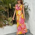 thumbnail image 6 of Pastel Rainbow Lollipop Dress Summer Street Style Bohemia Long Dresses Female Sleeveless Printed Maxi Dress, 6 of 9