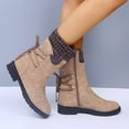 thumbnail image 3 of Hvyesh Womens Boots Womens Shoes Fashion Retro Western Boots Casual Warm Low Heels Mid-Calf Boots, 3 of 7