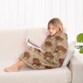 thumbnail image 4 of Brown Buffalo Pattern Blanket Hoodies for Kids 6-13YR Oversize Wearable Blanket Hoodies for Boys Girls Teens, 4 of 7