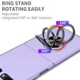 thumbnail image 4 of Compatible with Galaxy Z Flip 2020 Case with Ring Grip Anti-Drop, Allytech Ultra Slim Matte PC Shockproof Finger Ring Holder Car Mount Supported Stand Case for Samsung Z Flip/Z Flip 5G 2020, Purple, 4 of 8