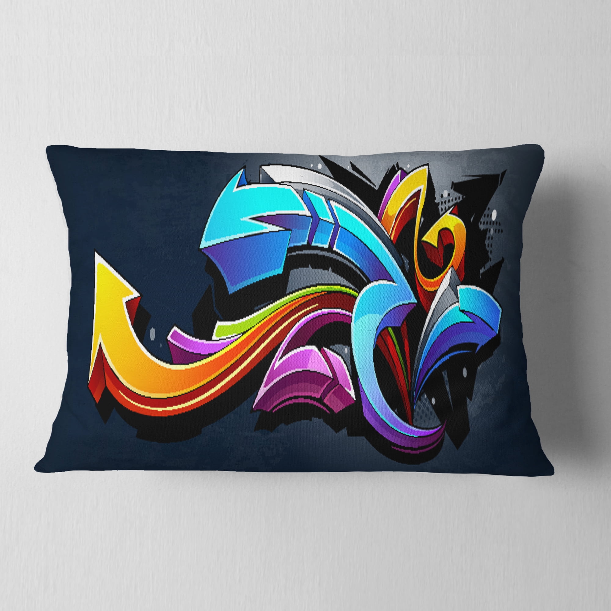 Designart Direction Street Art - Graffiti Throw Pillow - 12x20