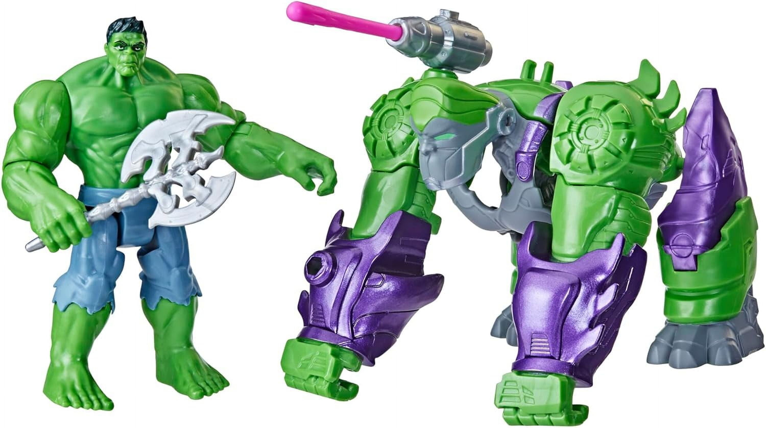 Marvel Mech Strike Mechasaurs, 4.5-Inch Hulk with Gamma Smasher Mechasaur Action Figures, Super Hero Toys for Kids Ages 4 and Up