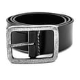 thumbnail image 3 of 42' Waist Belt for Men Black Leather Belt 44' inch Long  Studs Jeans Casual Single Buckle Belt - J9714, 3 of 3