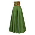 thumbnail image 4 of Ashirexll Skirts for Women, Plus Size High Waisted Elastic Vintage High Waisted A-line Retro Style Lace Up Flowy Skirt Green 3XL, 4 of 5