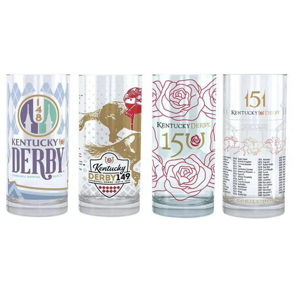 2022~2025 Official 148&149&150&151th Kentucky Derby Mint Julep Glass Officially Licensed, 12 oz Glass