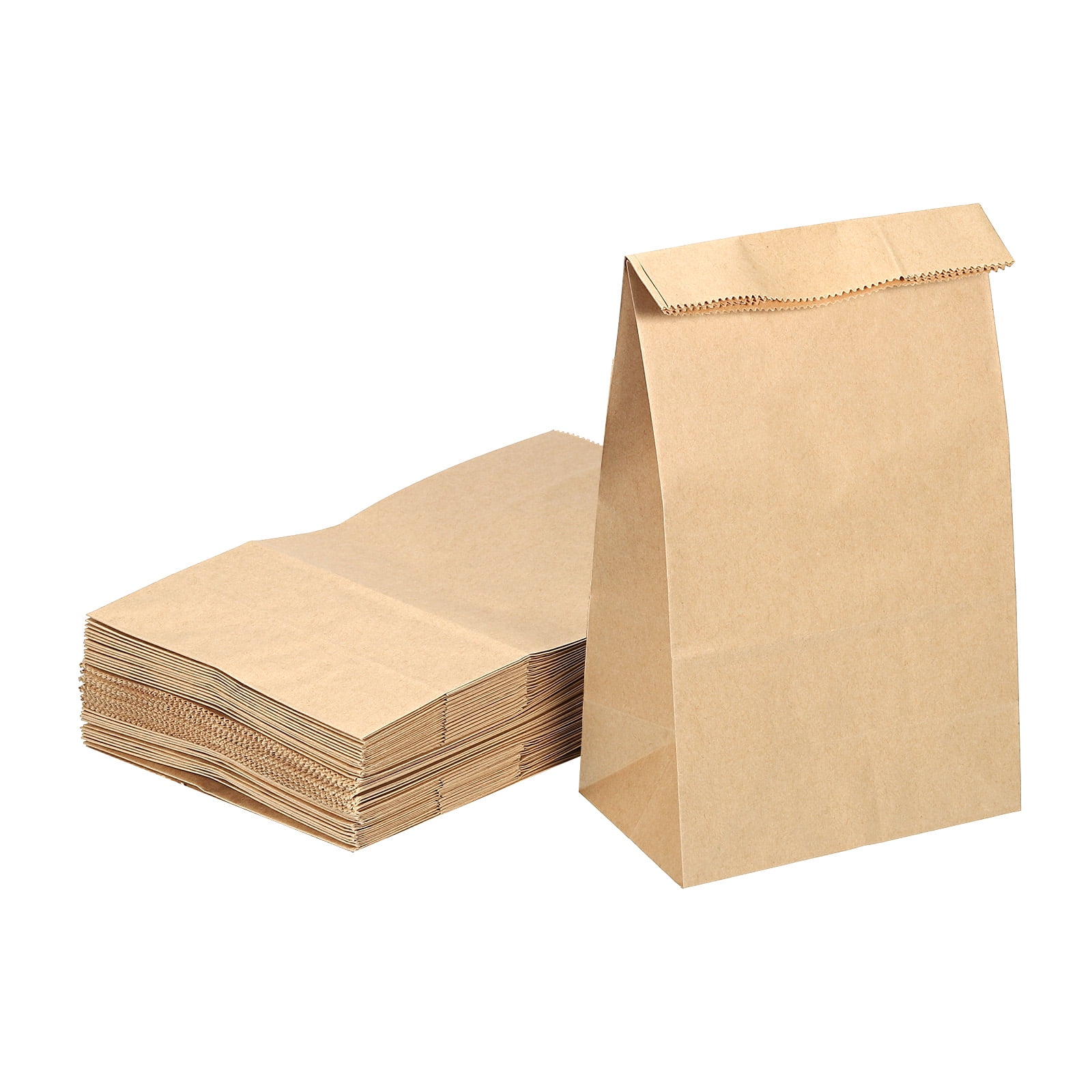 Uxcell Paper Bags Brown Paper Grocery Bag 3lb 5.1x3.1x9.4 inch 90g for